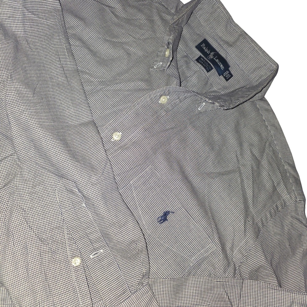 Ralph‎ Lauren Button Down Shirt Gingham Check Long Sleeve Yarmouth 16 1/2 34/35